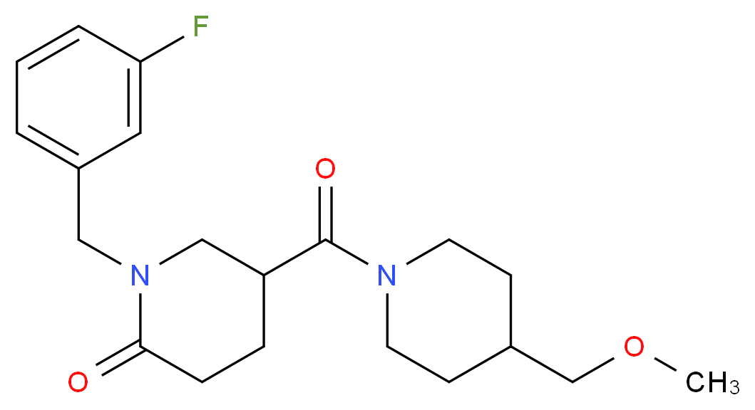 1-(3-fluorobenzyl)-5-{[4-(methoxymethyl)-1-piperidinyl]carbonyl}-2-piperidinone_分子结构_CAS_)