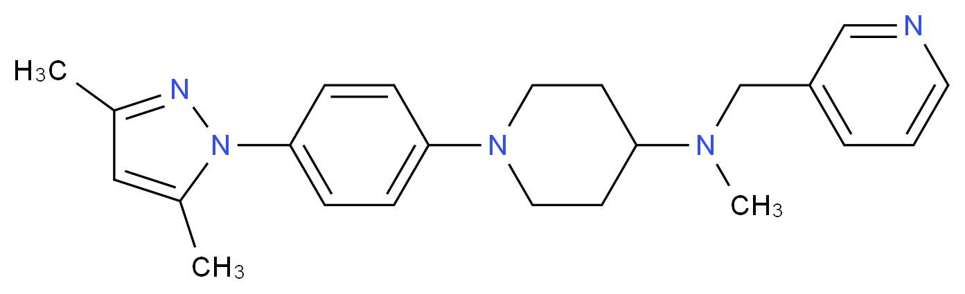 1-[4-(3,5-dimethyl-1H-pyrazol-1-yl)phenyl]-N-methyl-N-(pyridin-3-ylmethyl)piperidin-4-amine_分子结构_CAS_)
