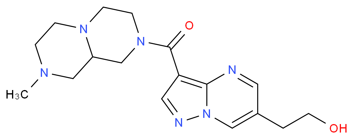 2-{3-[(8-methyloctahydro-2H-pyrazino[1,2-a]pyrazin-2-yl)carbonyl]pyrazolo[1,5-a]pyrimidin-6-yl}ethanol_分子结构_CAS_)
