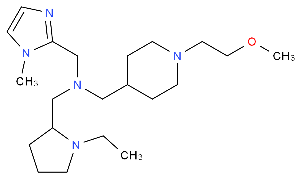 1-(1-ethyl-2-pyrrolidinyl)-N-{[1-(2-methoxyethyl)-4-piperidinyl]methyl}-N-[(1-methyl-1H-imidazol-2-yl)methyl]methanamine_分子结构_CAS_)