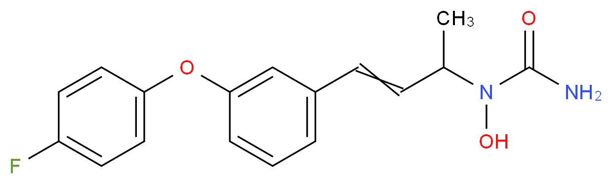 1-{4-[3-(4-fluorophenoxy)phenyl]but-3-en-2-yl}-1-hydroxyurea_分子结构_CAS_134470-38-5