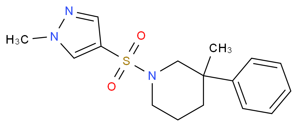 3-methyl-1-[(1-methyl-1H-pyrazol-4-yl)sulfonyl]-3-phenylpiperidine_分子结构_CAS_)
