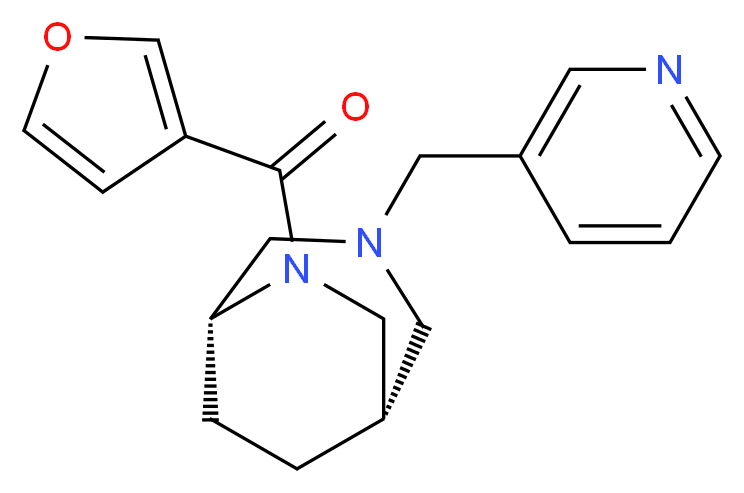 (1S*,5R*)-6-(3-furoyl)-3-(pyridin-3-ylmethyl)-3,6-diazabicyclo[3.2.2]nonane_分子结构_CAS_)