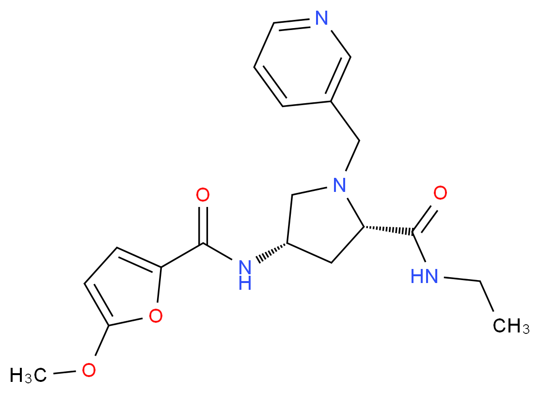(4S)-N-ethyl-4-[(5-methoxy-2-furoyl)amino]-1-(pyridin-3-ylmethyl)-L-prolinamide_分子结构_CAS_)