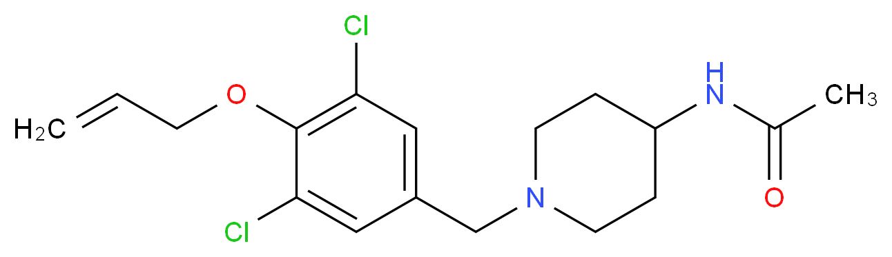 N-{1-[4-(allyloxy)-3,5-dichlorobenzyl]piperidin-4-yl}acetamide_分子结构_CAS_)