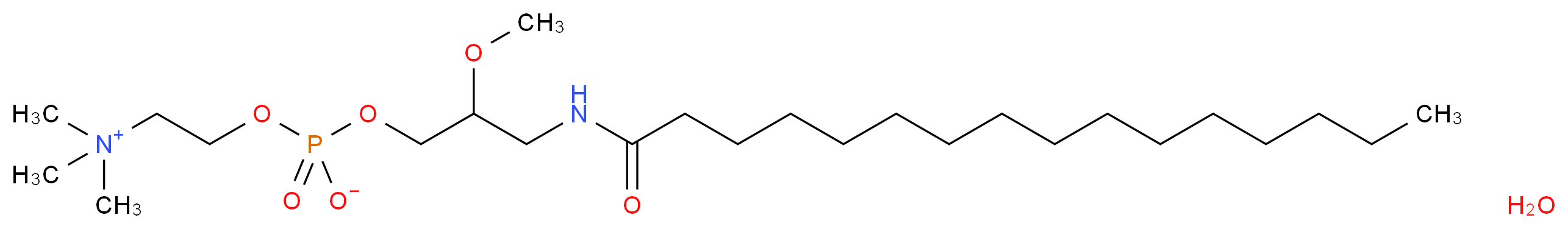 {2-[(3-hexadecanamido-2-methoxypropyl phosphonato)oxy]ethyl}trimethylazanium hydrate_分子结构_CAS_163751-35-7