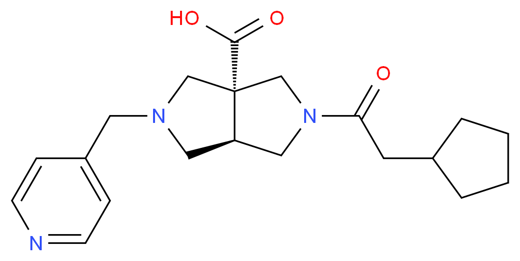 (3aR*,6aR*)-2-(cyclopentylacetyl)-5-(4-pyridinylmethyl)hexahydropyrrolo[3,4-c]pyrrole-3a(1H)-carboxylic acid_分子结构_CAS_)
