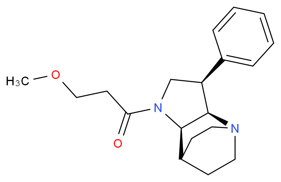 (3R*,3aR*,7aR*)-1-(3-methoxypropanoyl)-3-phenyloctahydro-4,7-ethanopyrrolo[3,2-b]pyridine_分子结构_CAS_)