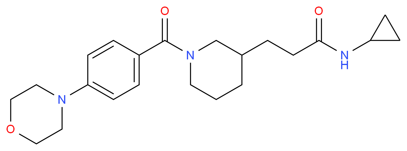 N-cyclopropyl-3-{1-[4-(4-morpholinyl)benzoyl]-3-piperidinyl}propanamide_分子结构_CAS_)