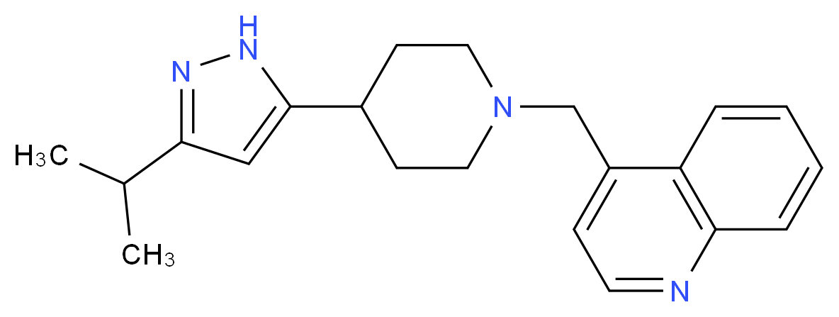 4-{[4-(3-isopropyl-1H-pyrazol-5-yl)piperidin-1-yl]methyl}quinoline_分子结构_CAS_)