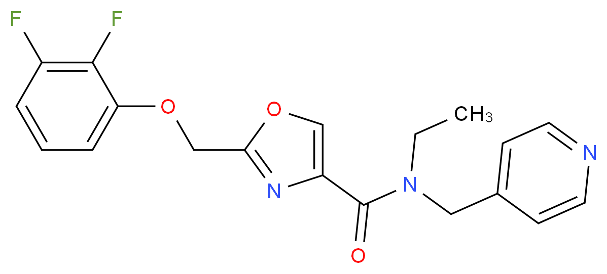 2-[(2,3-difluorophenoxy)methyl]-N-ethyl-N-(4-pyridinylmethyl)-1,3-oxazole-4-carboxamide_分子结构_CAS_)