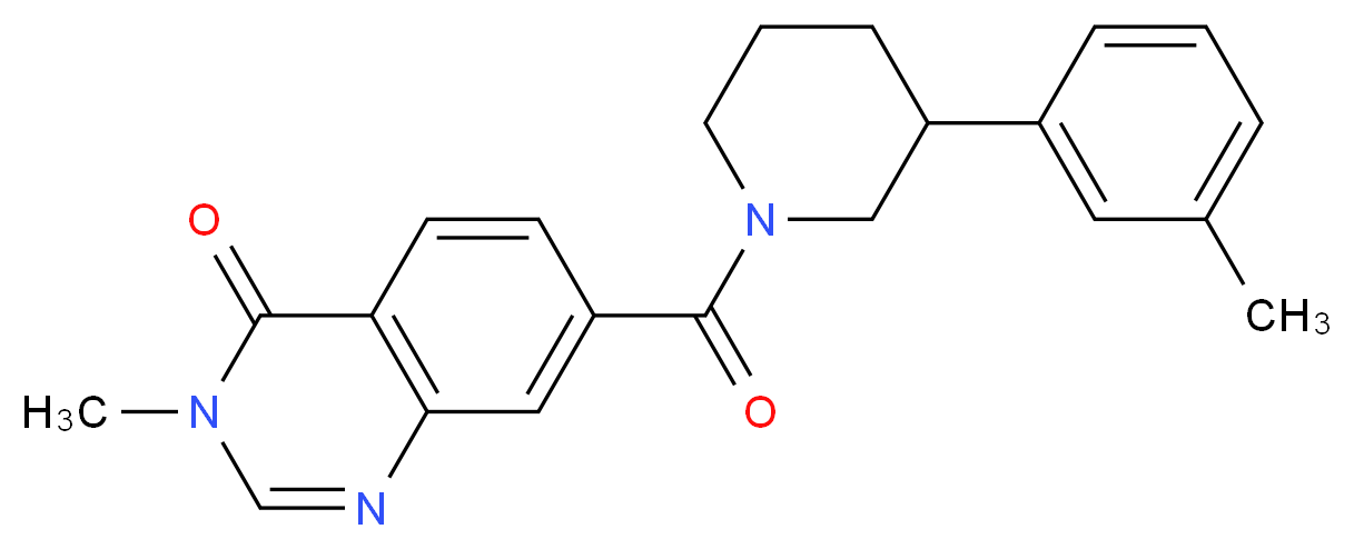 3-methyl-7-{[3-(3-methylphenyl)-1-piperidinyl]carbonyl}-4(3H)-quinazolinone_分子结构_CAS_)