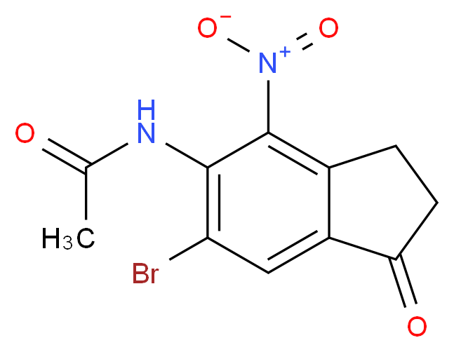 N-(6-bromo-4-nitro-1-oxo-2,3-dihydro-1H-inden-5-yl)acetamide_分子结构_CAS_851107-84-1