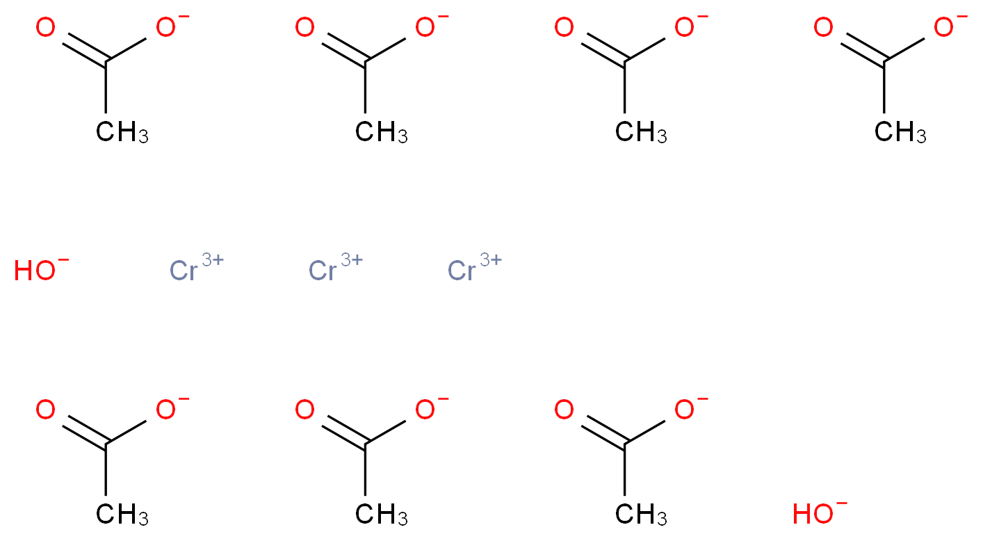 trichromium(3+) ion heptaacetate dihydroxide_分子结构_CAS_39430-51-8