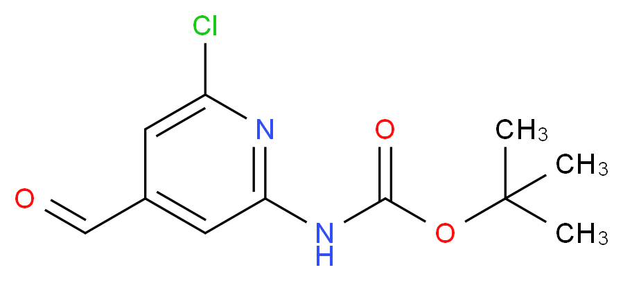 tert-butyl N-(6-chloro-4-formylpyridin-2-yl)carbamate_分子结构_CAS_1060801-14-0