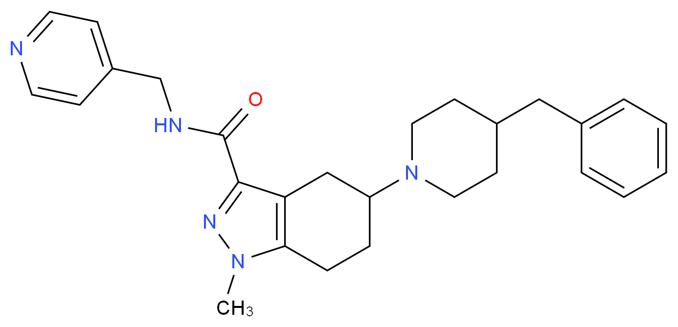 5-(4-benzyl-1-piperidinyl)-1-methyl-N-(4-pyridinylmethyl)-4,5,6,7-tetrahydro-1H-indazole-3-carboxamide_分子结构_CAS_)