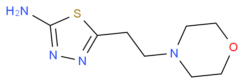 5-[2-(morpholin-4-yl)ethyl]-1,3,4-thiadiazol-2-amine_分子结构_CAS_14068-83-8