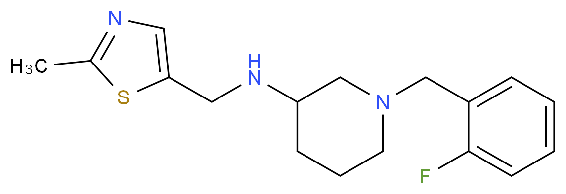 1-(2-fluorobenzyl)-N-[(2-methyl-1,3-thiazol-5-yl)methyl]-3-piperidinamine_分子结构_CAS_)