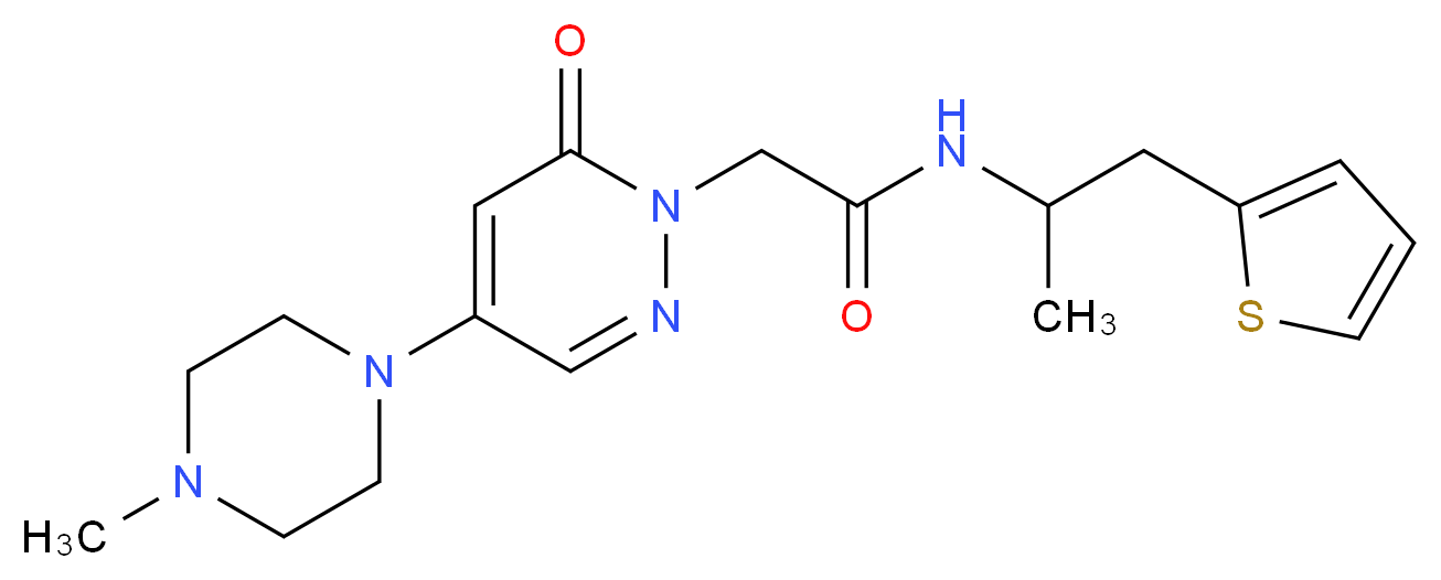 2-[4-(4-methyl-1-piperazinyl)-6-oxo-1(6H)-pyridazinyl]-N-[1-methyl-2-(2-thienyl)ethyl]acetamide_分子结构_CAS_)