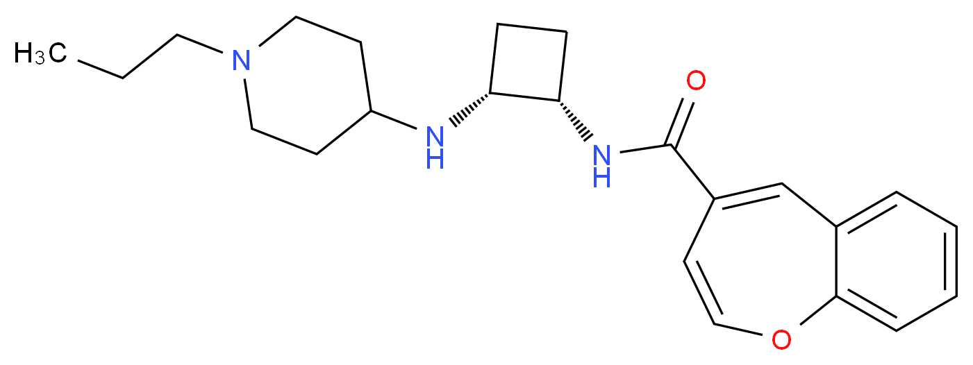 N-{(1S*,2R*)-2-[(1-propyl-4-piperidinyl)amino]cyclobutyl}-1-benzoxepine-4-carboxamide_分子结构_CAS_)