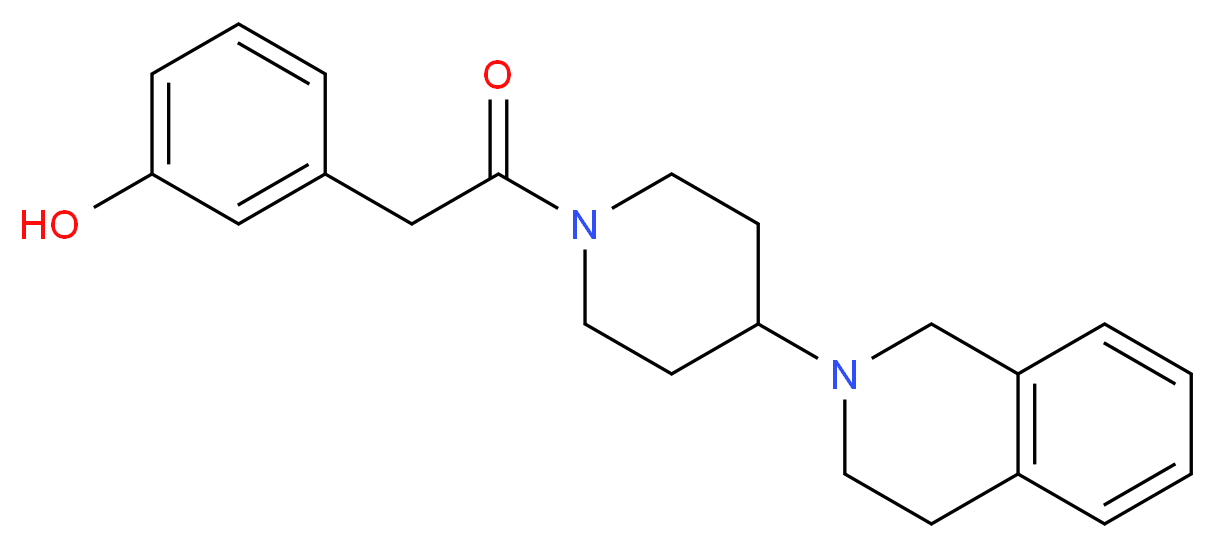 3-{2-[4-(3,4-dihydro-2(1H)-isoquinolinyl)-1-piperidinyl]-2-oxoethyl}phenol_分子结构_CAS_)