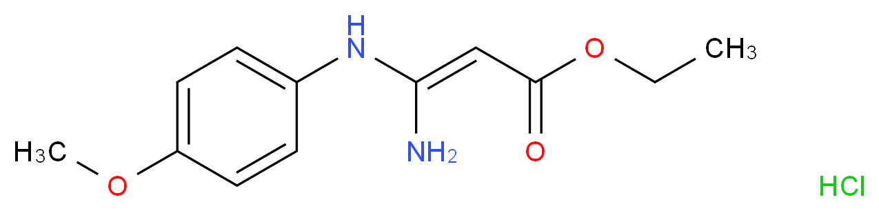 Ethyl 3-amino-3-(4-methoxyanilino)acrylate hydrochloride_分子结构_CAS_)