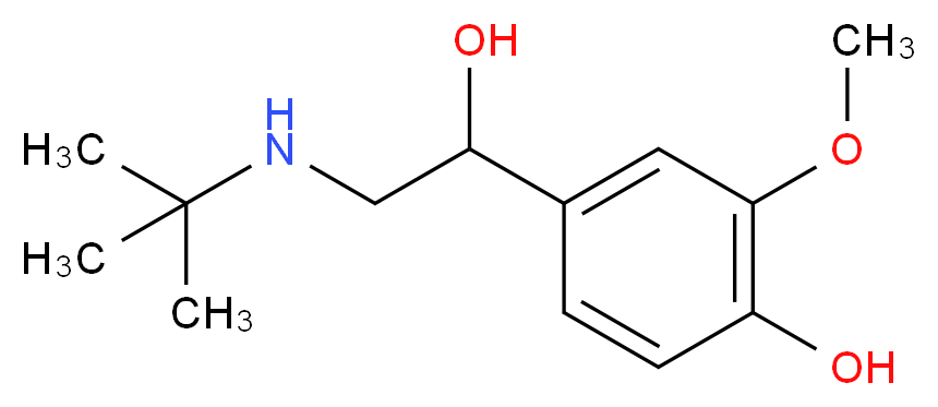 4-[2-(tert-butylamino)-1-hydroxyethyl]-2-methoxyphenol_分子结构_CAS_58868-93-2