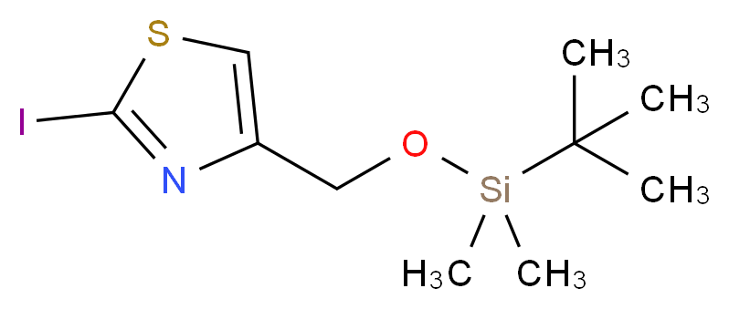 4-((tert-butyldimethylsilyloxy)methyl)-2-iodothiazole_分子结构_CAS_875548-60-0)