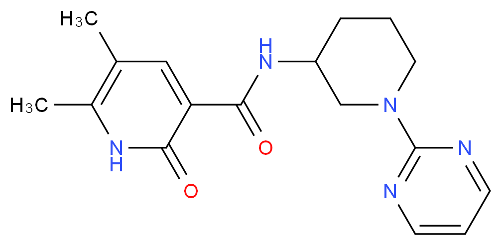 5,6-dimethyl-2-oxo-N-[1-(2-pyrimidinyl)-3-piperidinyl]-1,2-dihydro-3-pyridinecarboxamide_分子结构_CAS_)