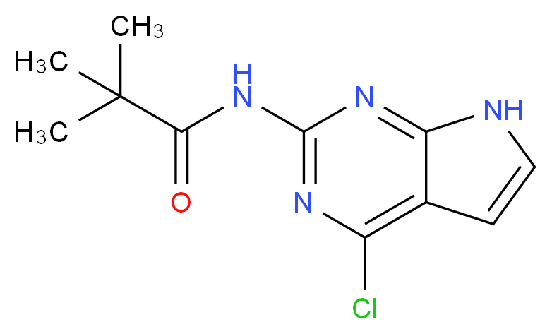 N-{4-chloro-7H-pyrrolo[2,3-d]pyrimidin-2-yl}-2,2-dimethylpropanamide_分子结构_CAS_149765-15-1