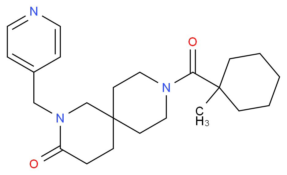 9-[(1-methylcyclohexyl)carbonyl]-2-(pyridin-4-ylmethyl)-2,9-diazaspiro[5.5]undecan-3-one_分子结构_CAS_)