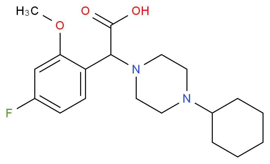 (4-cyclohexylpiperazin-1-yl)(4-fluoro-2-methoxyphenyl)acetic acid_分子结构_CAS_)