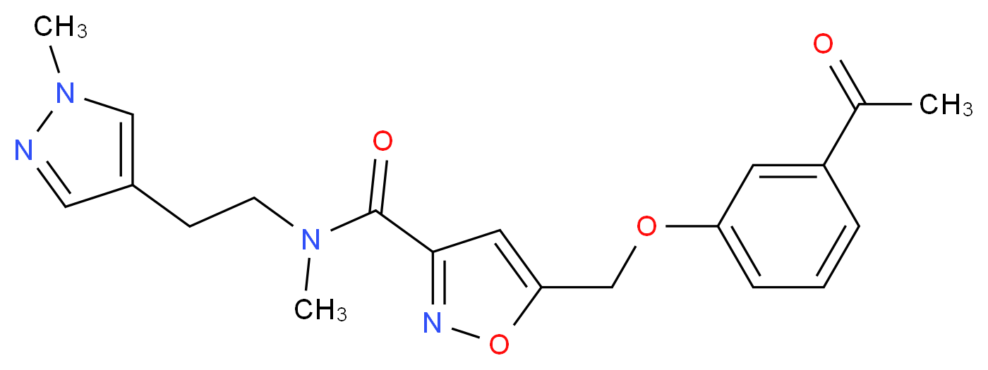 5-[(3-acetylphenoxy)methyl]-N-methyl-N-[2-(1-methyl-1H-pyrazol-4-yl)ethyl]-3-isoxazolecarboxamide_分子结构_CAS_)