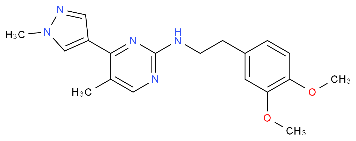 N-[2-(3,4-dimethoxyphenyl)ethyl]-5-methyl-4-(1-methyl-1H-pyrazol-4-yl)pyrimidin-2-amine_分子结构_CAS_)