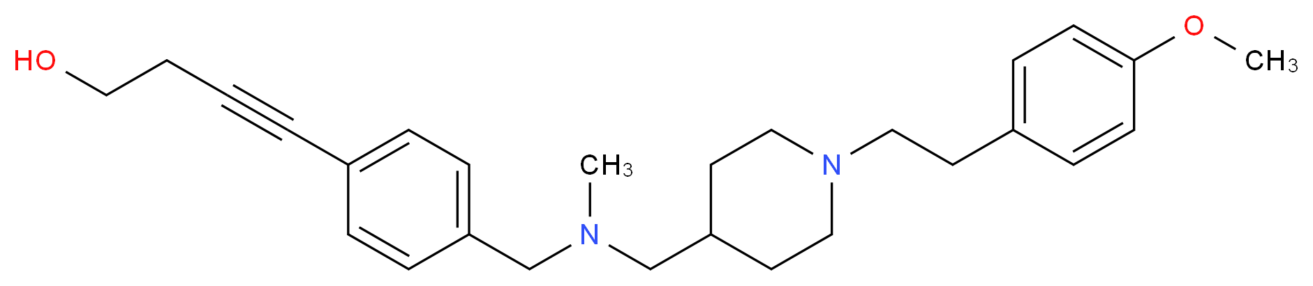 4-(4-{[({1-[2-(4-methoxyphenyl)ethyl]-4-piperidinyl}methyl)(methyl)amino]methyl}phenyl)-3-butyn-1-ol_分子结构_CAS_)
