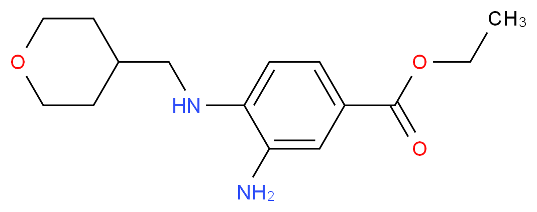 Ethyl 3-amino-4-[(tetrahydro-2H-pyran-4-ylmethyl)-amino]benzoate_分子结构_CAS_)