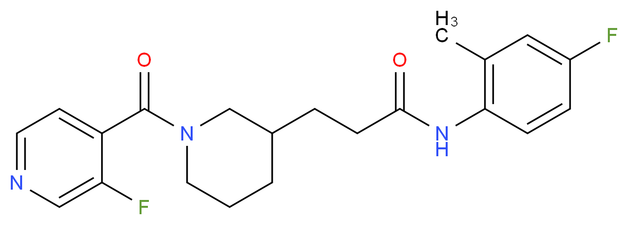 3-[1-(3-fluoroisonicotinoyl)piperidin-3-yl]-N-(4-fluoro-2-methylphenyl)propanamide_分子结构_CAS_)