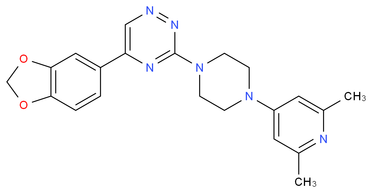 5-(1,3-benzodioxol-5-yl)-3-[4-(2,6-dimethyl-4-pyridinyl)-1-piperazinyl]-1,2,4-triazine_分子结构_CAS_)