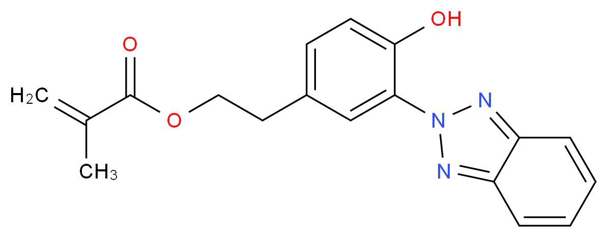2-[3-(2H-1,2,3-benzotriazol-2-yl)-4-hydroxyphenyl]ethyl 2-methylprop-2-enoate_分子结构_CAS_96478-09-0