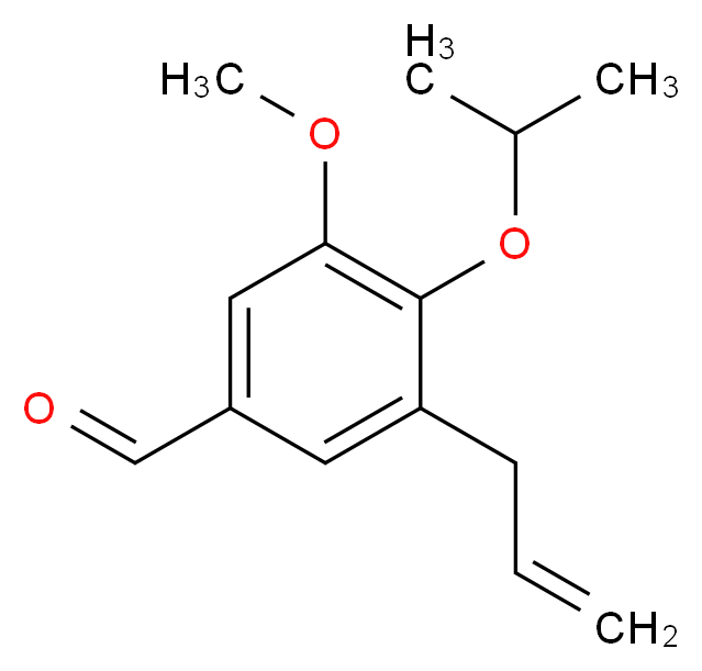 3-methoxy-5-(prop-2-en-1-yl)-4-(propan-2-yloxy)benzaldehyde_分子结构_CAS_883543-95-1