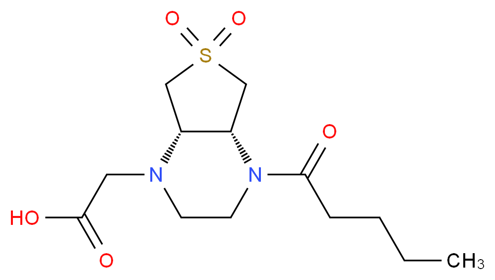 [(4aR*,7aS*)-6,6-dioxido-4-pentanoylhexahydrothieno[3,4-b]pyrazin-1(2H)-yl]acetic acid_分子结构_CAS_)