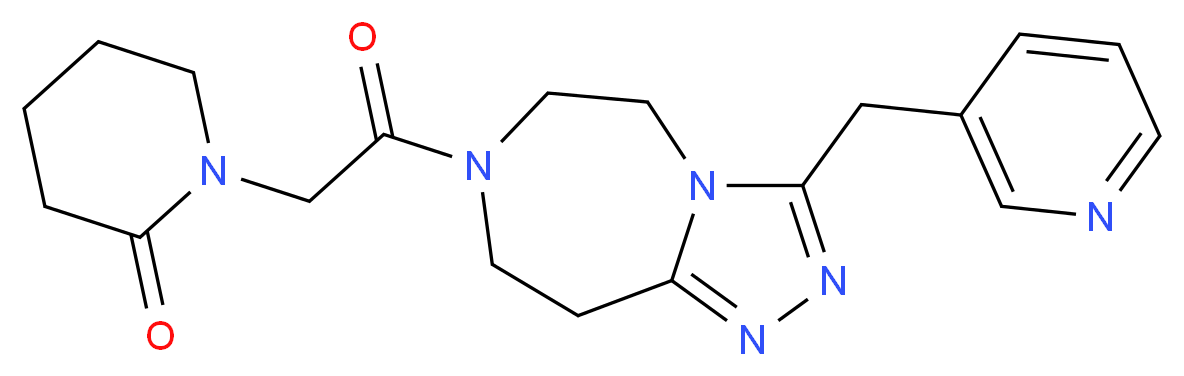 1-{2-oxo-2-[3-(pyridin-3-ylmethyl)-5,6,8,9-tetrahydro-7H-[1,2,4]triazolo[4,3-d][1,4]diazepin-7-yl]ethyl}piperidin-2-one_分子结构_CAS_)