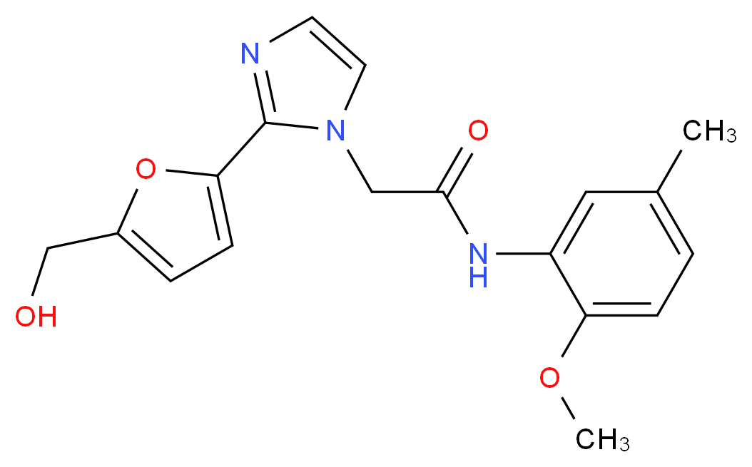 2-{2-[5-(hydroxymethyl)-2-furyl]-1H-imidazol-1-yl}-N-(2-methoxy-5-methylphenyl)acetamide_分子结构_CAS_)