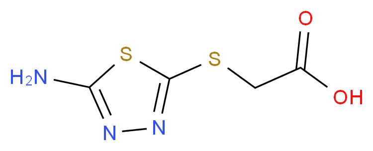 (5-Amino-[1,3,4]thiadiazol-2-ylsulfanyl)-acetic acid_分子结构_CAS_32418-26-1)