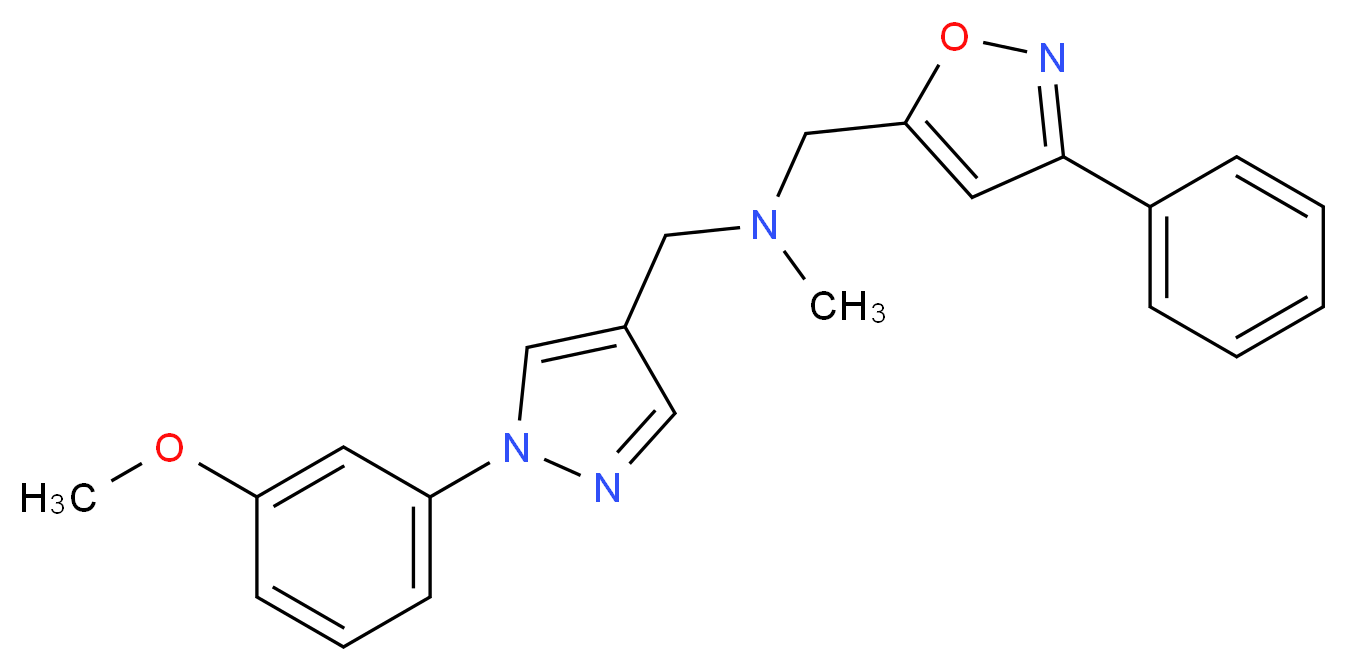 1-[1-(3-methoxyphenyl)-1H-pyrazol-4-yl]-N-methyl-N-[(3-phenyl-5-isoxazolyl)methyl]methanamine_分子结构_CAS_)