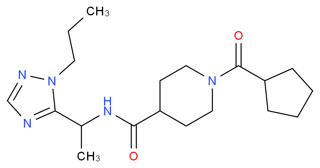 1-(cyclopentylcarbonyl)-N-[1-(1-propyl-1H-1,2,4-triazol-5-yl)ethyl]-4-piperidinecarboxamide_分子结构_CAS_)