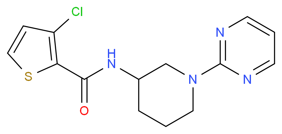 3-chloro-N-[1-(2-pyrimidinyl)-3-piperidinyl]-2-thiophenecarboxamide_分子结构_CAS_)