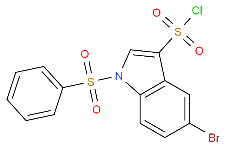 5-Bromo-1-(phenylsulfonyl)indole-3-sulfonyl chloride_分子结构_CAS_)