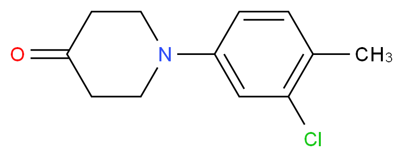 1-(3-chloro-4-methylphenyl)piperidin-4-one_分子结构_CAS_938459-09-7