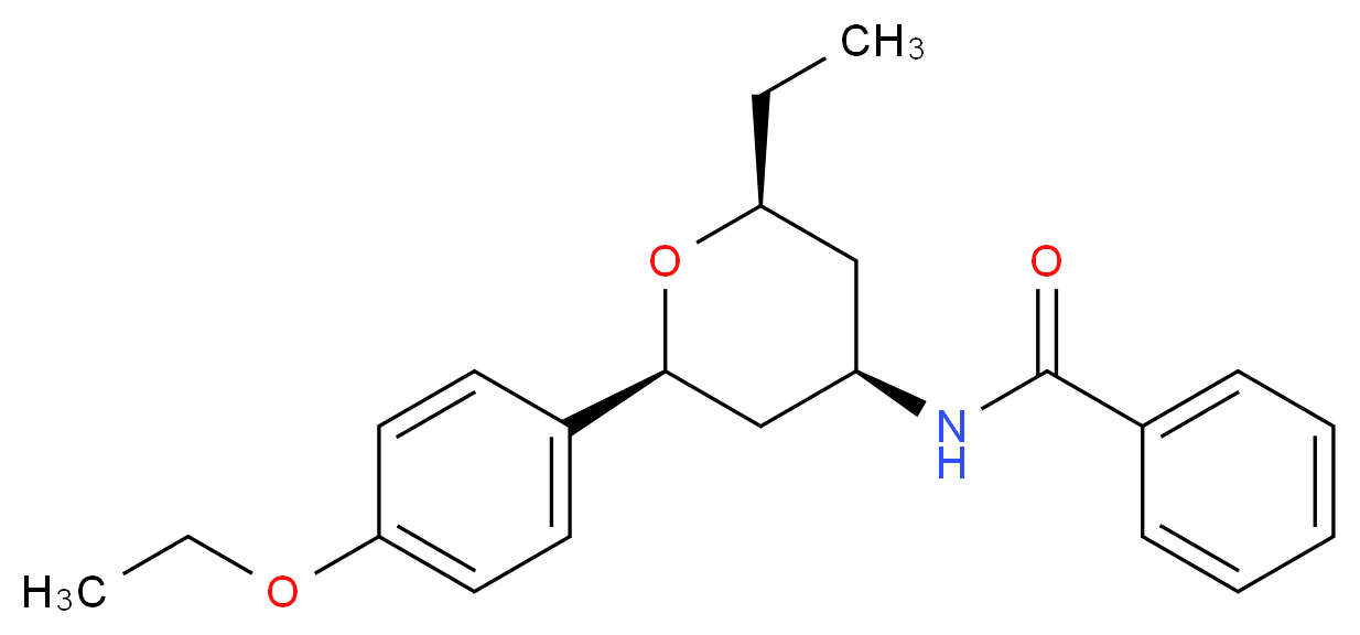 N-[(2S*,4R*,6S*)-2-(4-ethoxyphenyl)-6-ethyltetrahydro-2H-pyran-4-yl]benzamide_分子结构_CAS_)